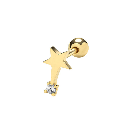 9Ct Gold Cz Shooting Star Cartilage Stud - ES1903