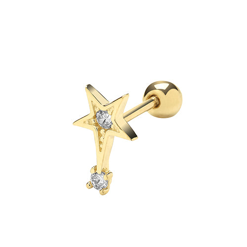 9Ct Gold Cz Shooting Star Cartilage Stud - ES1904