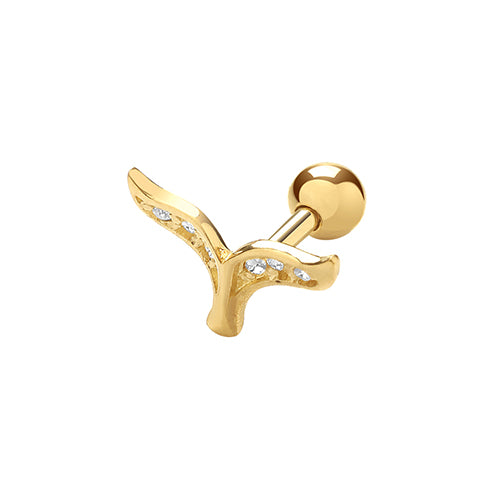 9Ct Gold Cz Wings Cartilage Stud - ES1942