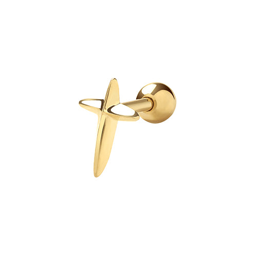 9Ct Gold Cross Cartilage Stud - ES1950