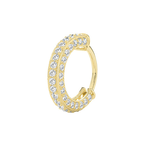 9Ct Gold Cz 3 Row Cartilage Hoop - ES1963