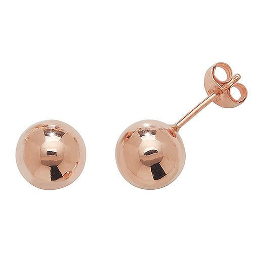 9Ct Rose Gold Ball Studs PN545