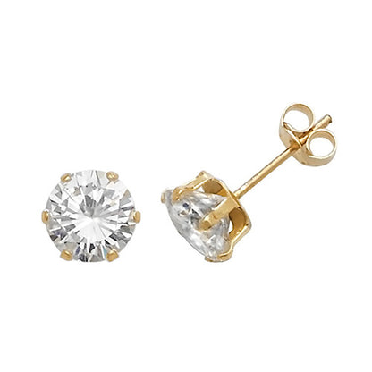 9Ct Gold Cz Solitaire Studs ES210