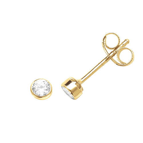 9Ct Gold Cz Rubover Studs ES230S