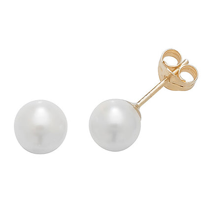 9Ct Gold Pearl Studs ES238S