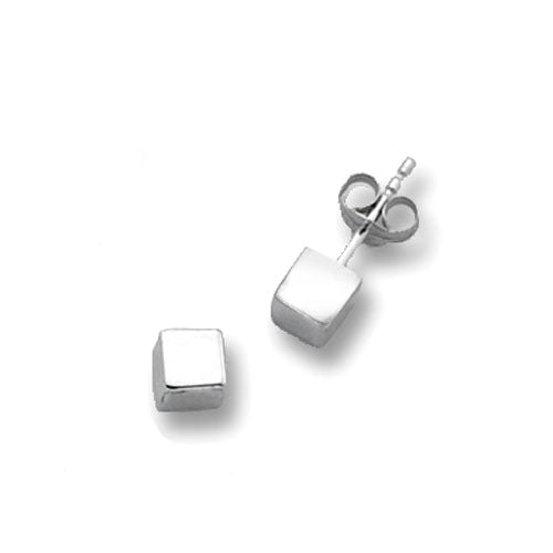 9Ct White Gold Cube Studs ES262SW