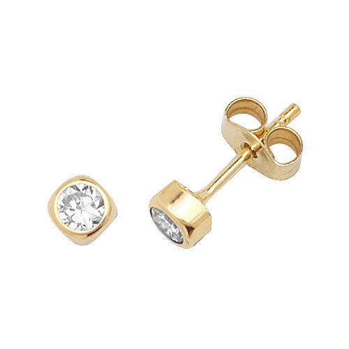 9Ct Gold Cz Studs ES302