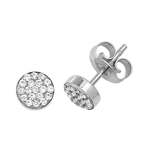 9Ct White Gold Cz Round Studs ES311