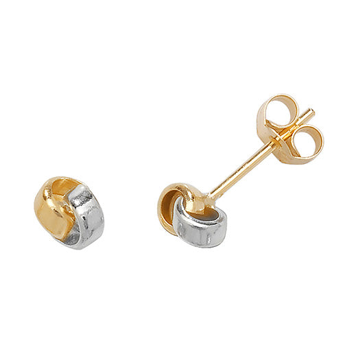 9Ct Gold 2 Tone Interlocking Studs ES356