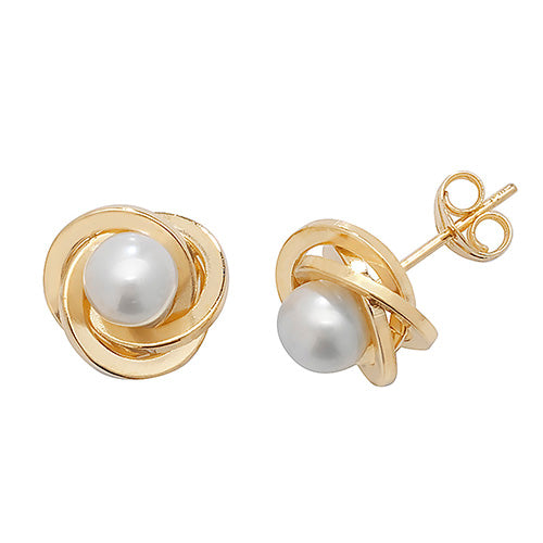 9Ct Gold Pearl Orbital Studs - ES369