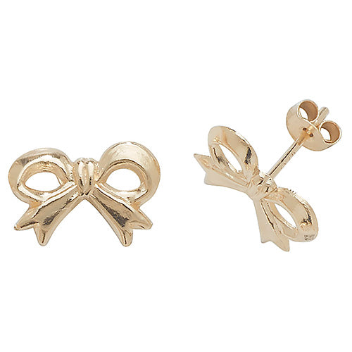 9Ct Gold Bow Studs - ES416