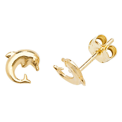 9Ct Gold Dolphin Studs - ES555