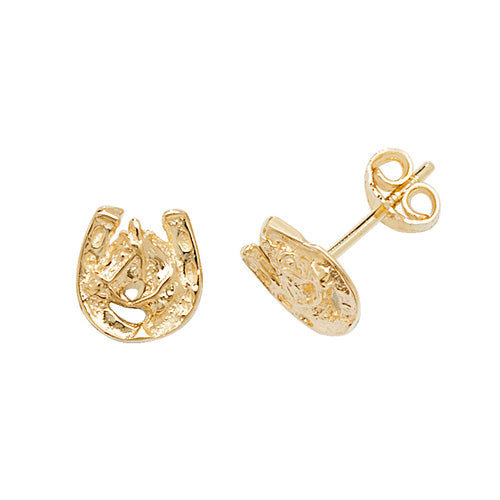 9Ct Gold Horseshoe Studs - ES562