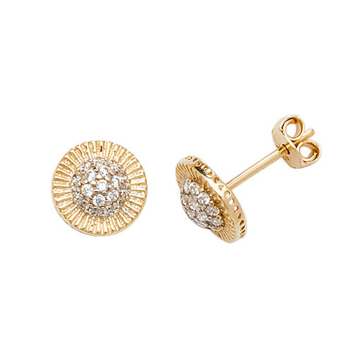 9Ct Gold Round Cz Studs - ES564