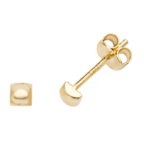 9Ct Gold Square Dome Studs - ES582