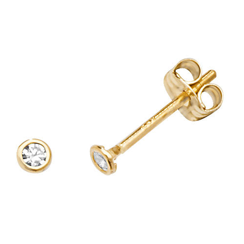 9Ct Gold Cz Rubover Studs - ES586