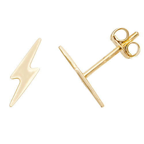 9Ct Gold Lightning Bolt Studs - ES590