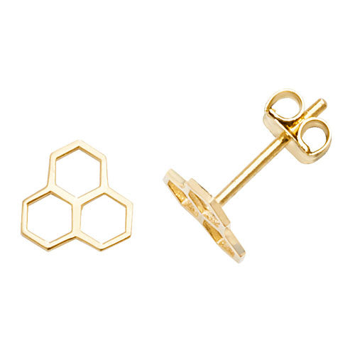 9Ct Gold Honeycomb Studs - ES610