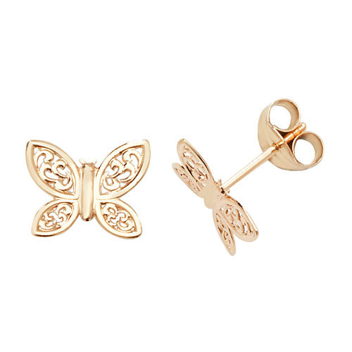 9Ct Gold Butterfly Studs - ES624