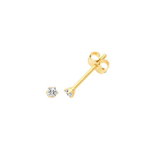 9Ct Gold Cz Claw Set Studs - ES666