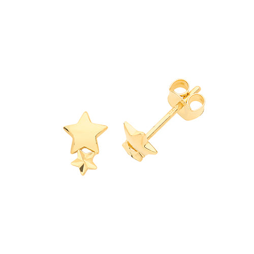 9Ct Gold Shooting Star Studs - ES671