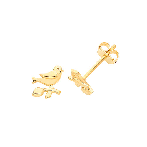 9Ct Gold Bird Studs - ES680