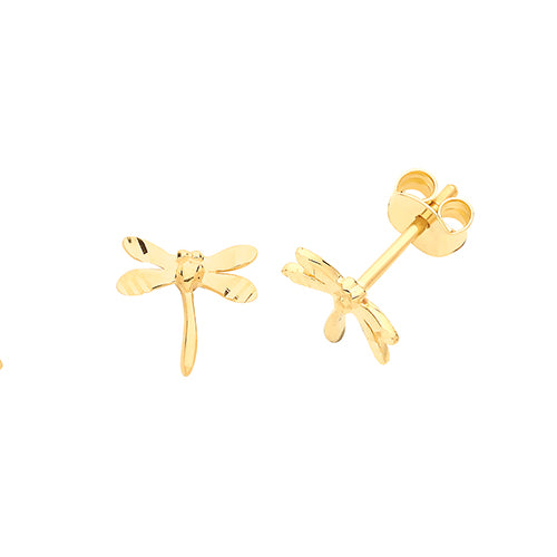 9Ct Gold Dragonfly Studs - ES688