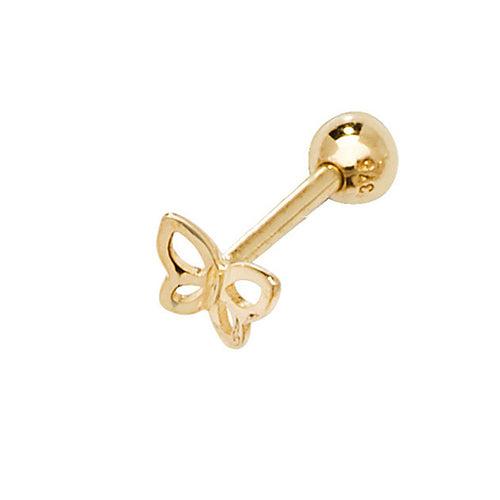 9Ct Gold Butterfly Cartilage Stud - ES904
