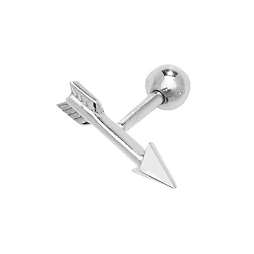 9Ct White Gold Arrow Cartilage Stud - ES905W