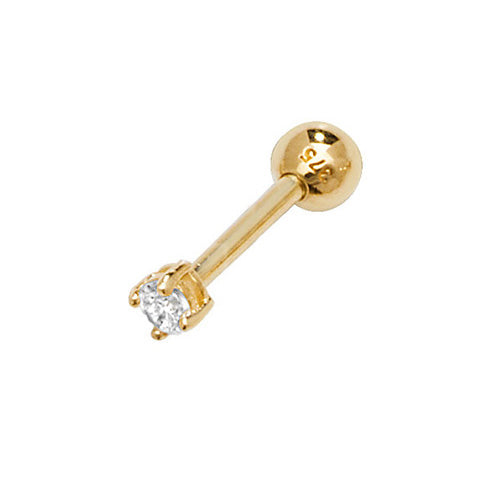 9Ct Gold Cz Claw Set Cartilage Stud - ES908