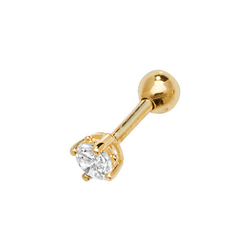 9Ct Gold Cz Claw Set Cartilage Stud - ES909