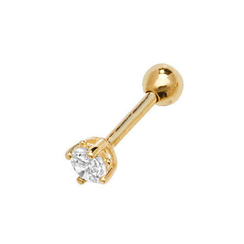 9Ct Gold Cz Claw Set Cartilage Stud - ES909