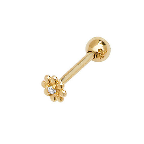 9Ct Gold Cz Daisy Cartilage Stud - ES910