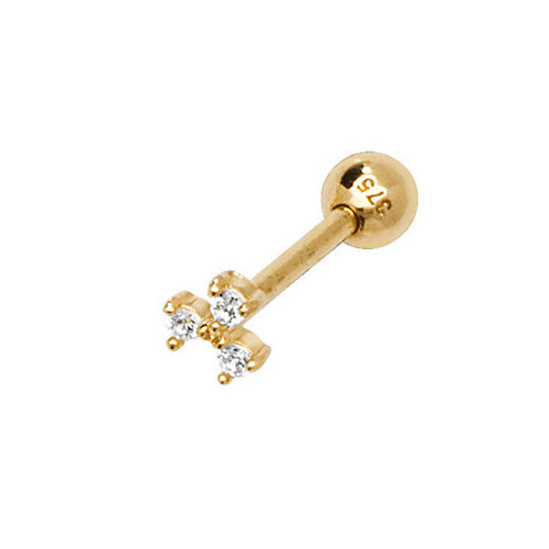 9Ct Gold Triple Cz Cartilage Stud - ES911P