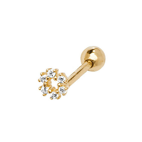 9Ct Gold Cz Circle Cartilage Stud - ES912P