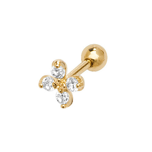 9Ct Gold Cz Flower Cartilage Stud - ES913