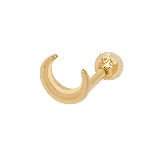 9Ct Gold Crescent Moon Cartilage Stud - ES937