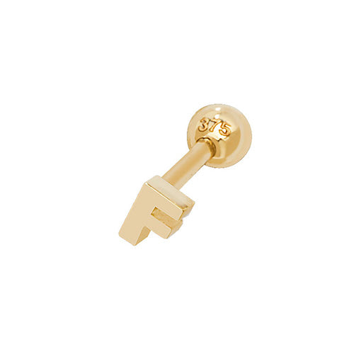 9Ct Gold Initial Cartilage Stud - ES940