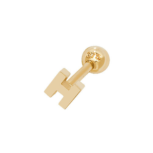 9Ct Gold Initial Cartilage Stud - ES940