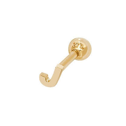 9Ct Gold Initial Cartilage Stud - ES940