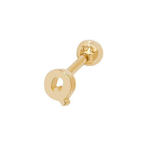 9Ct Gold Initial Cartilage Stud - ES940