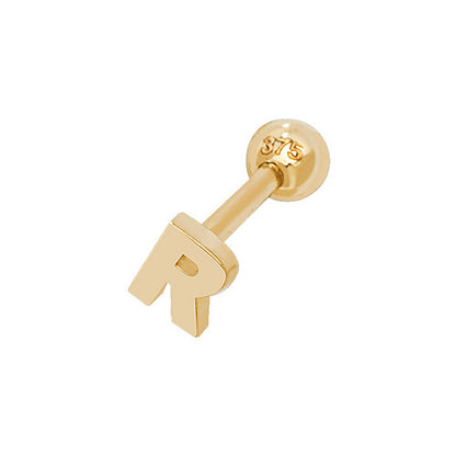 9Ct Gold Initial Cartilage Stud - ES940