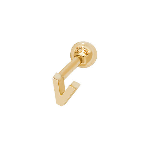 9Ct Gold Initial Cartilage Stud - ES940