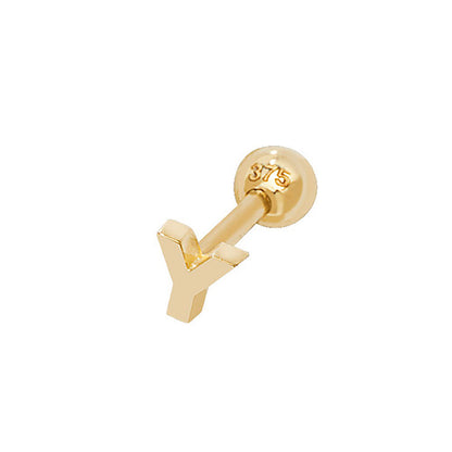 9Ct Gold Initial Cartilage Stud - ES940