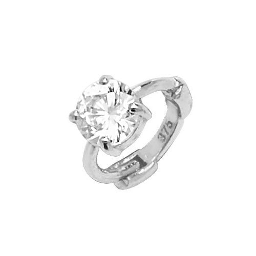 9Ct White Gold Cz Claw Set Cartilage Hoop - ES953W