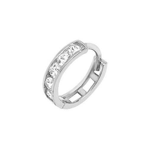 9Ct White Gold Cz Cartilage Hoop - ES958W