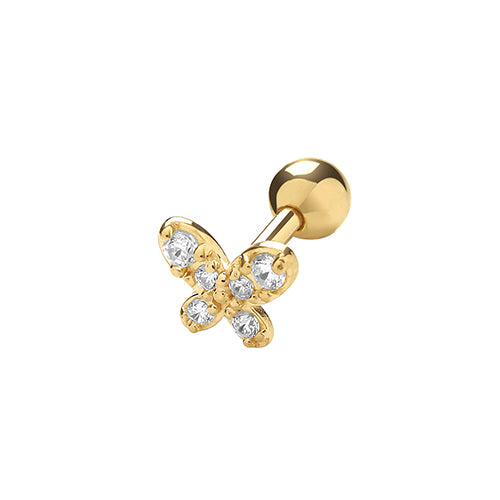 9Ct Gold Cz Butterfly Cartilage Stud - ES964