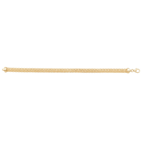 9Ct Gold Flat Woven Bracelet - NK086B