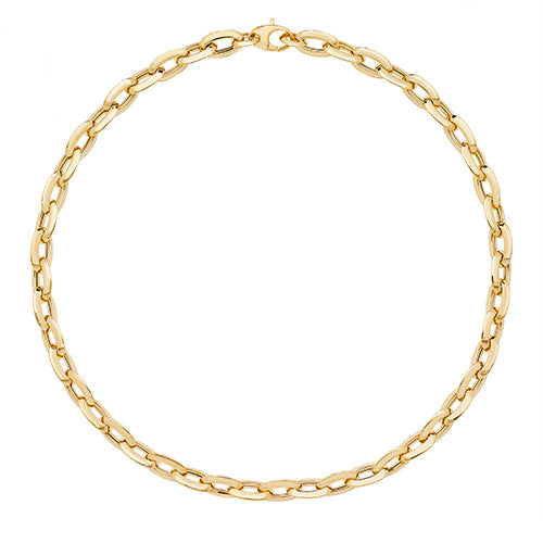 9ct Gold Oval Linked Fancy Necklet - NK089