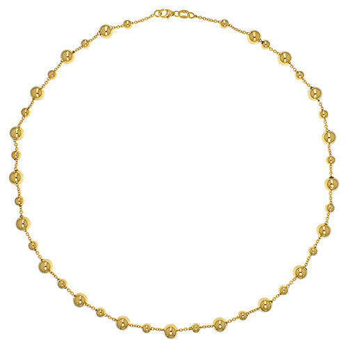 9ct Gold Graduated Full Beaded Necklet - NK098